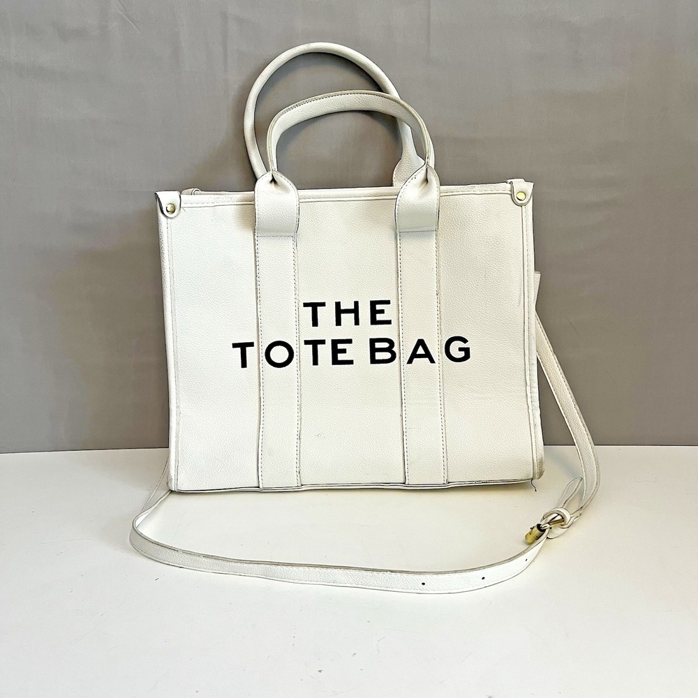 The Totebag Crossbody Bag‎ Tote White Vegan Leather Black Type - Picture 6 of 12